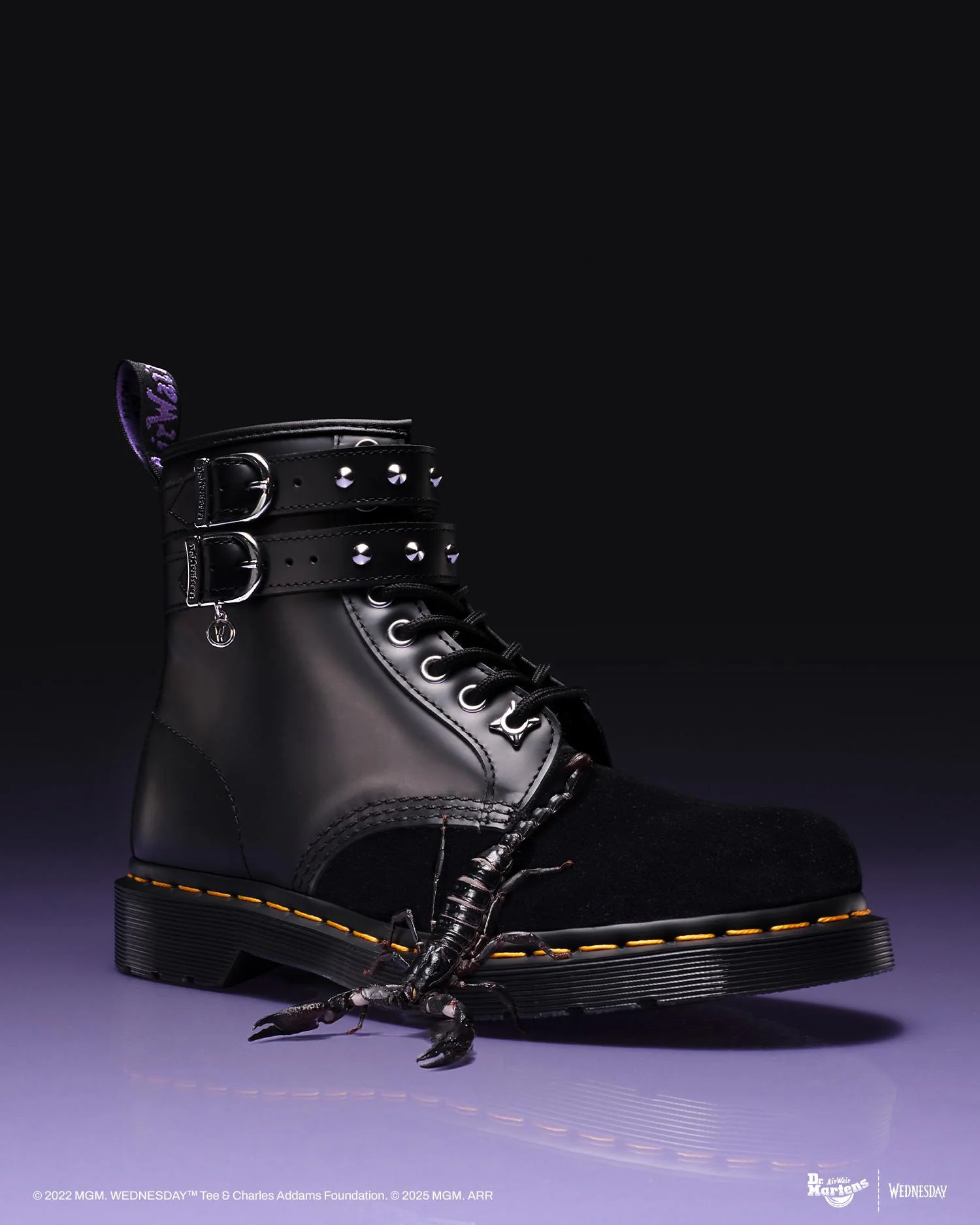 Wednesday 1460 Velvet + Nappa Lux Soft Leather Ankle Boots - Image 4