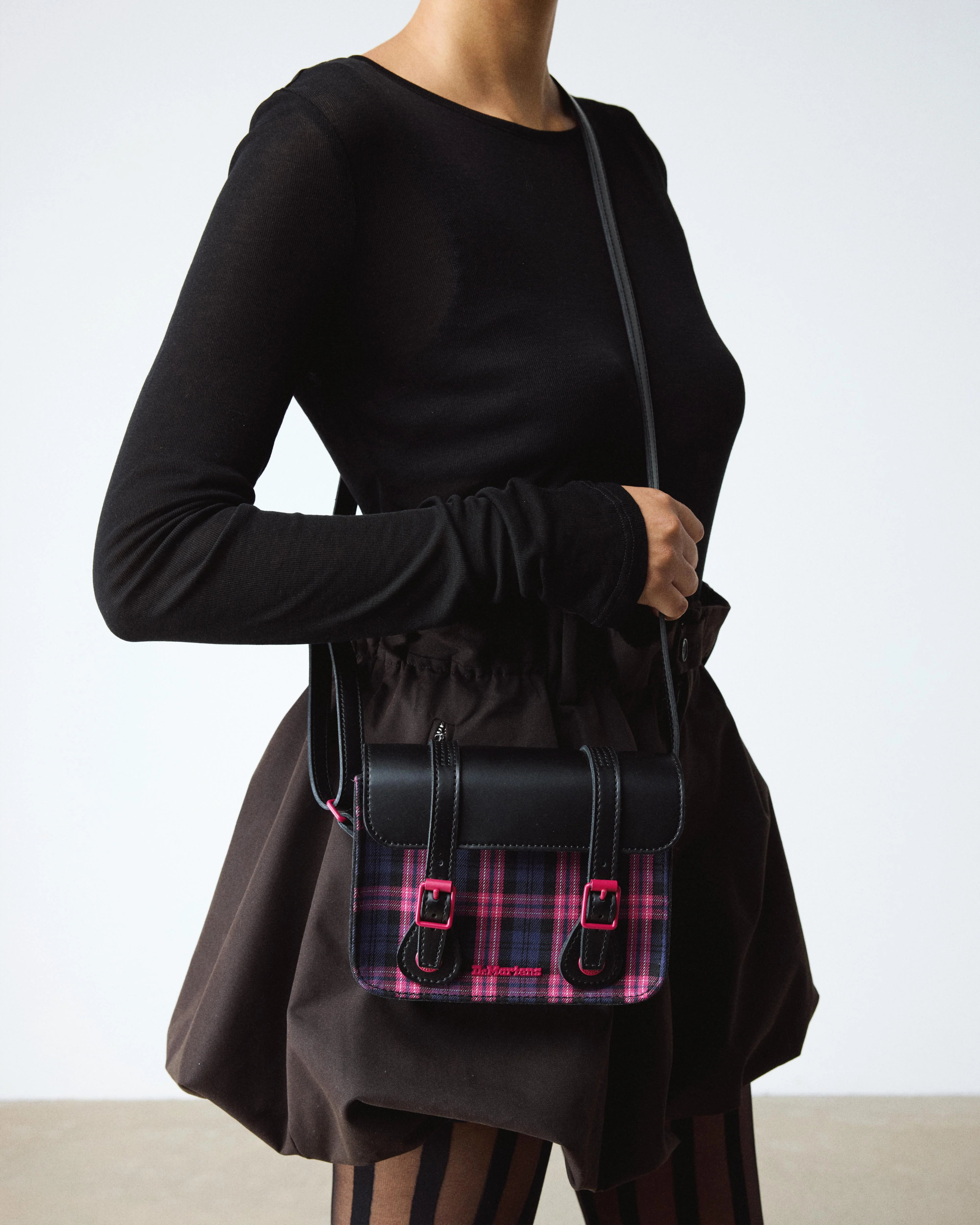 7" Leather & Tartan Satchel - Image 2
