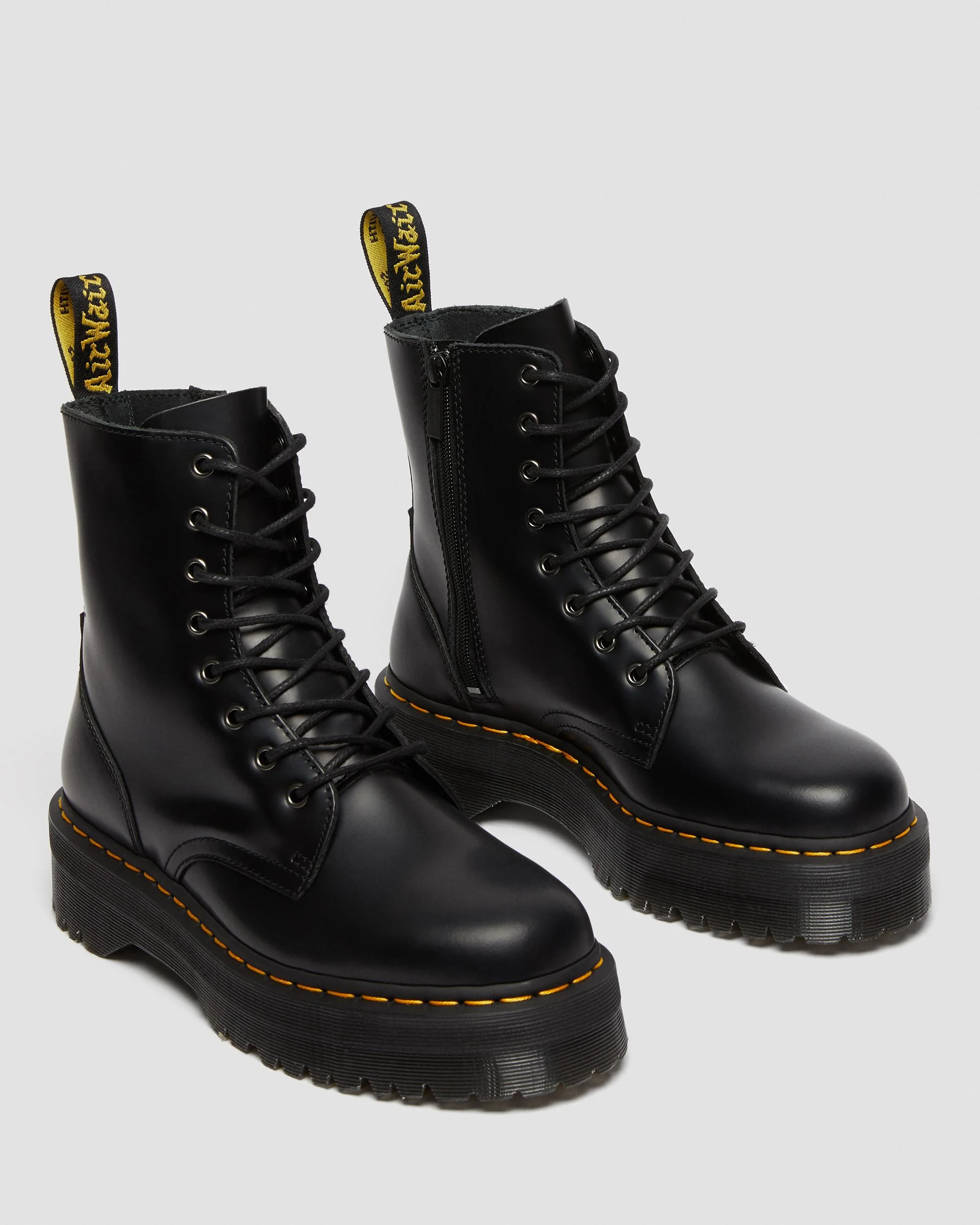 Jadon Polished Smooth Leather Platform Boots - Image 5