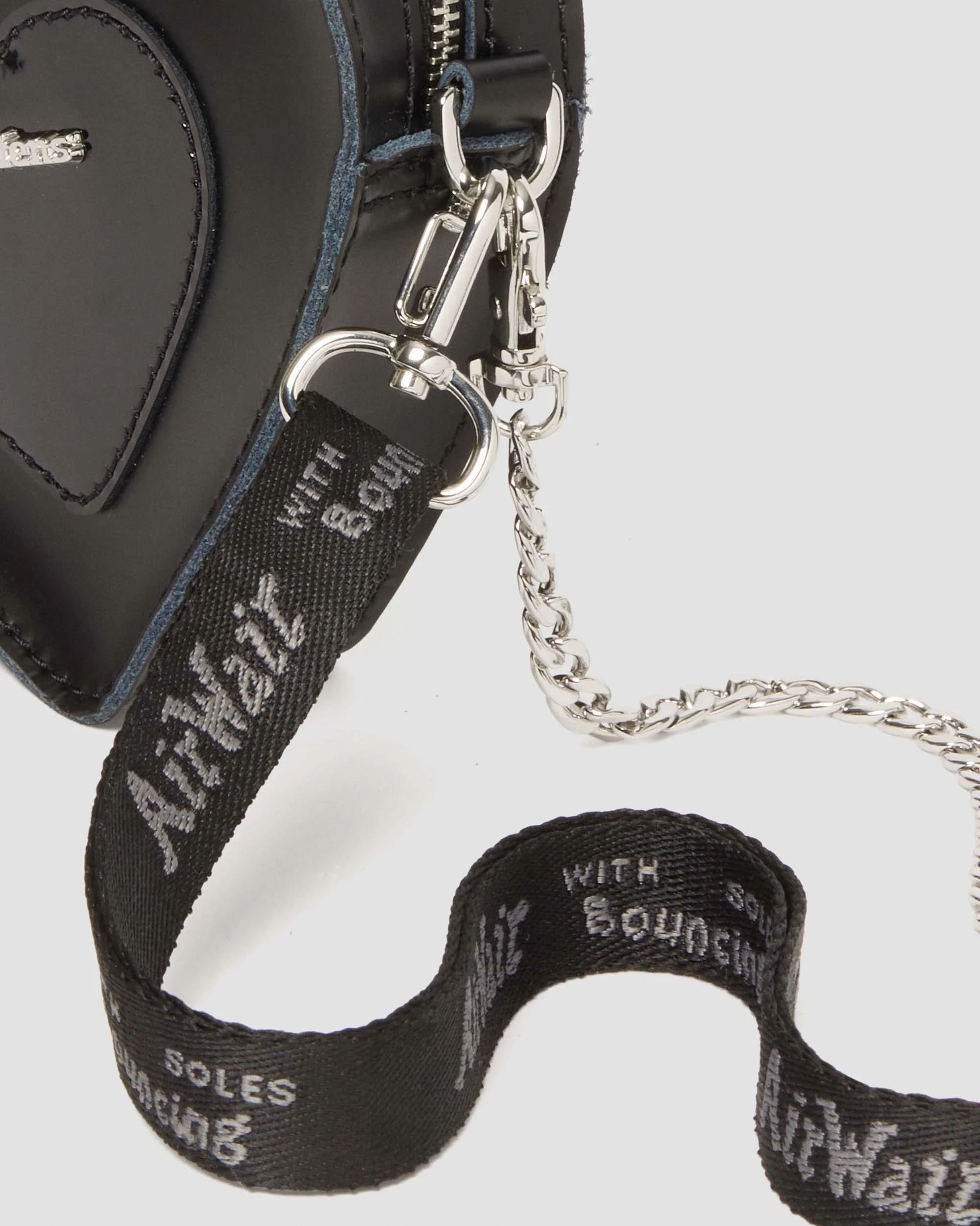 Mini Heart Shaped Leather Bag in Black - Image 10