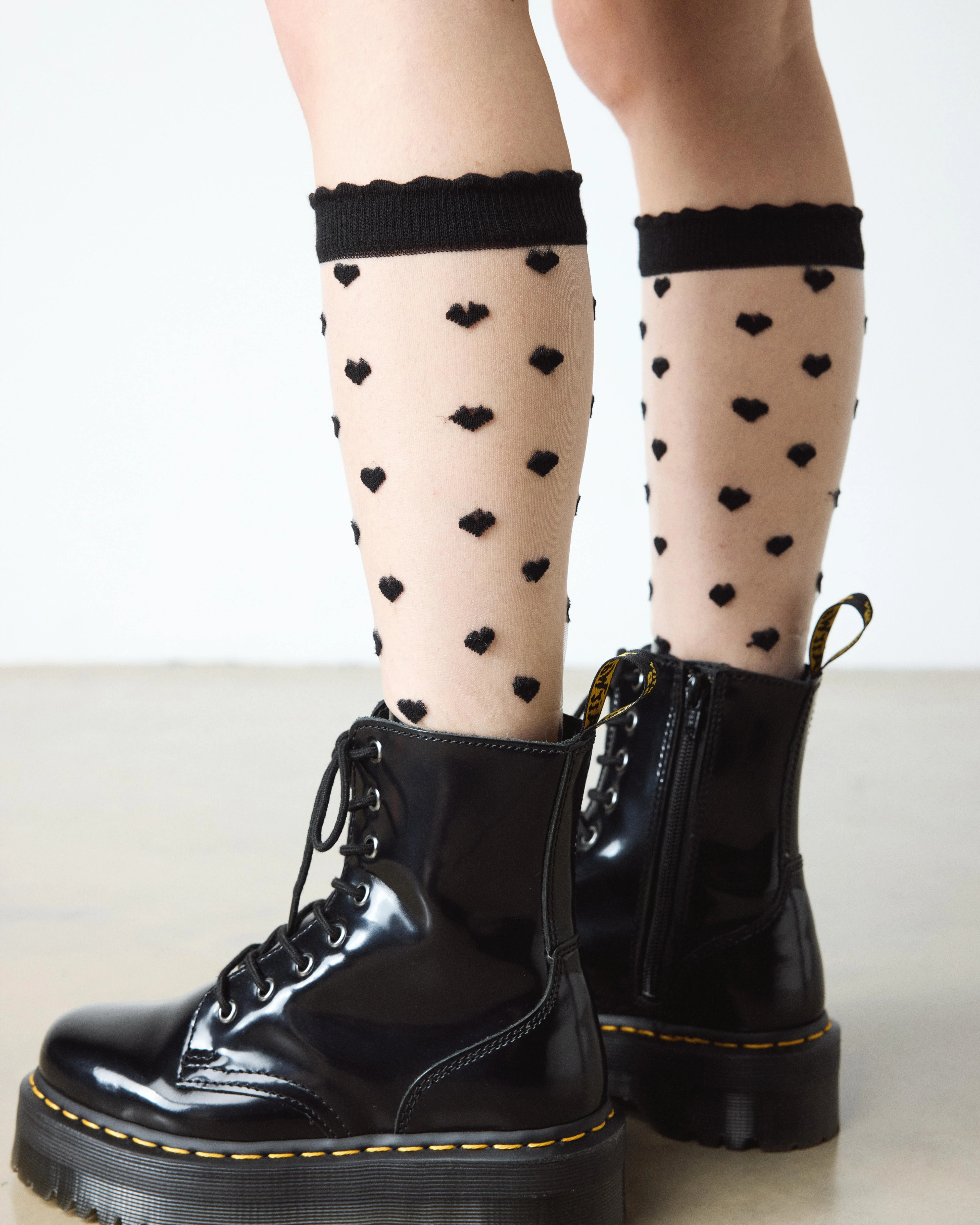 Short Heart Mesh Organic Cotton Blend Socks - Image 2