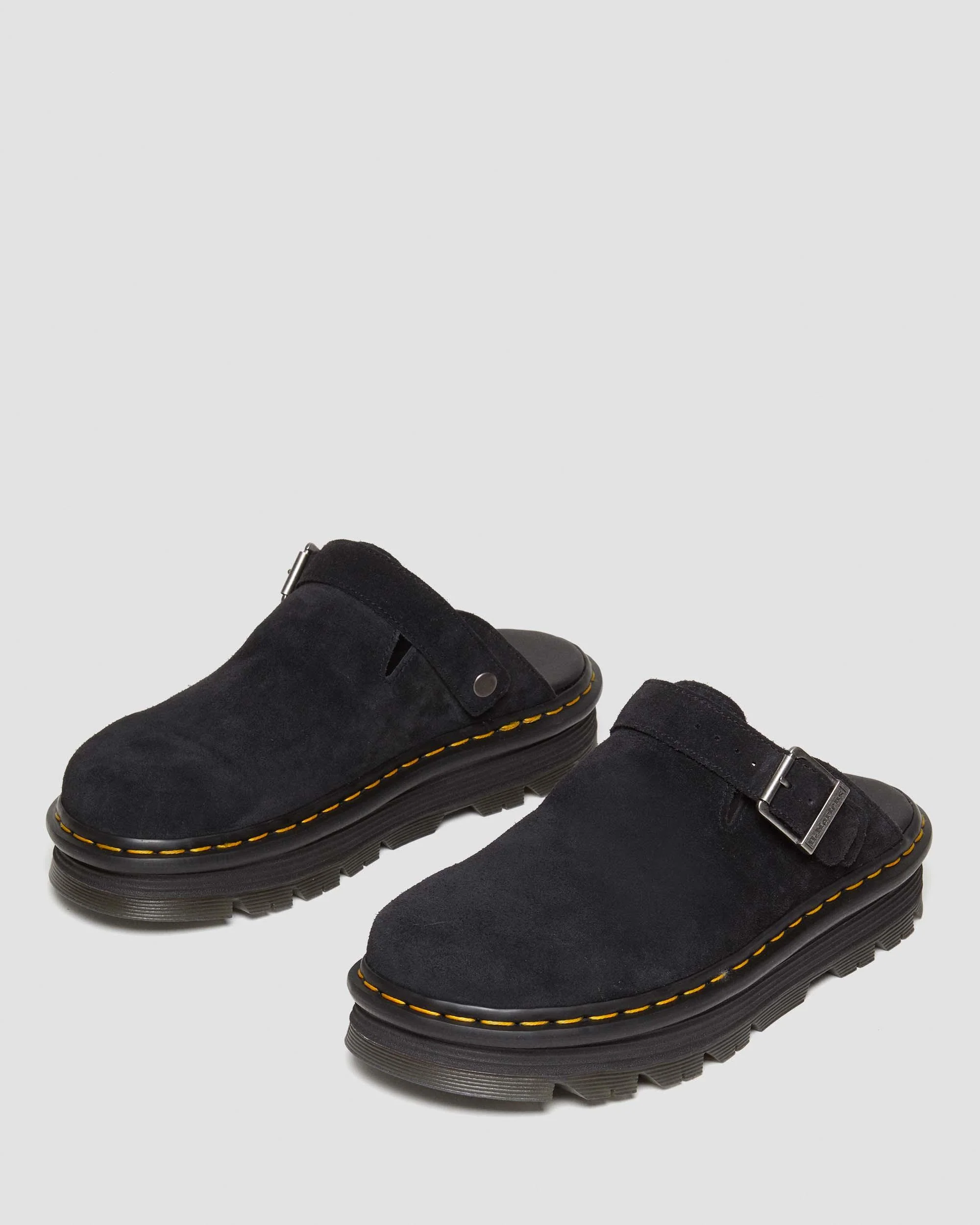 Zebzag Suede Casual Slingback Platform Mules in Black - Image 3